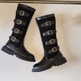 thumbnail image 3 of Girls Knee High Boots Fashion Lug Sole Side Zipper Tall Riding Boots for Toddler Little Kid Big Kid, 3 of 7