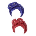 thumbnail image 1 of Turbante africano Yinane para mujer Azul rojo, 1 of 5