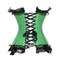 thumbnail image 3 of VASLANDA Women's Lace up Boned Plus Size Overbust Corset Bustier Top with G-String, 3 of 5