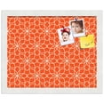 thumbnail image 2 of PinPix 15x12 Custom Cork Bulletin Board Floral Dark Orange Poster Board Has a Fabric Style Canvas Finish, Framed in Floral Dark Orange, by ArtToFrames (PinPix-547), 2 of 6