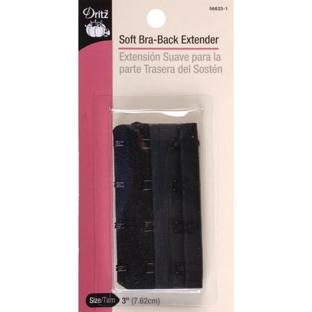 Dritz Soft Bra-Back Extender 3"-Black 4 Hooks