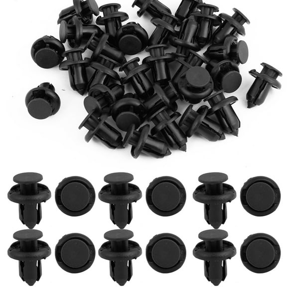 Unique Bargains 25Pcs 10mm Truck Car Door Fender  Hole Push in Nylon Rivets Fastener Black
