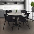 thumbnail image 2 of Cain 48" Round Breakroom Table- Maple & 4 'M' Stack Chairs- Black, 2 of 8