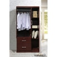 thumbnail image 3 of Hodedah 3 Door Armoire with 2 Drawers 3 Shelves in Mahogany Wood, 3 of 6