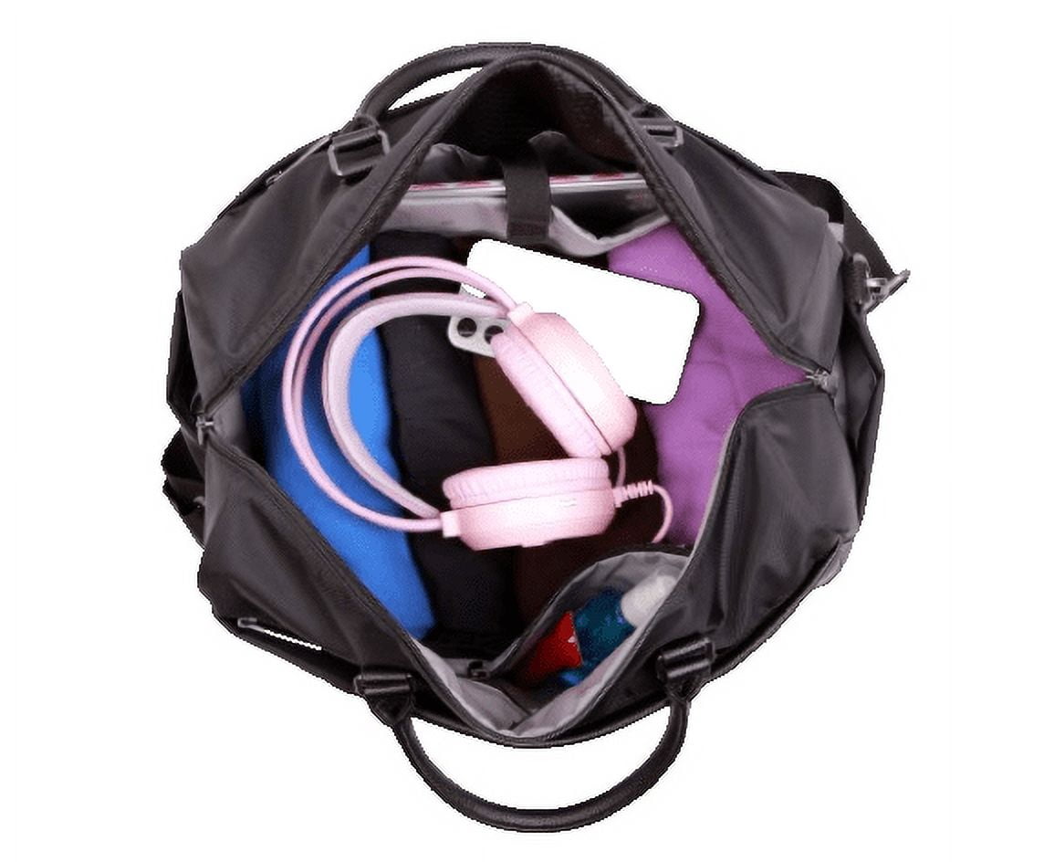 btL 18-inch Nylon Weekender Travel Duffel with a 15-inch Padded Laptop Sleeve, Black