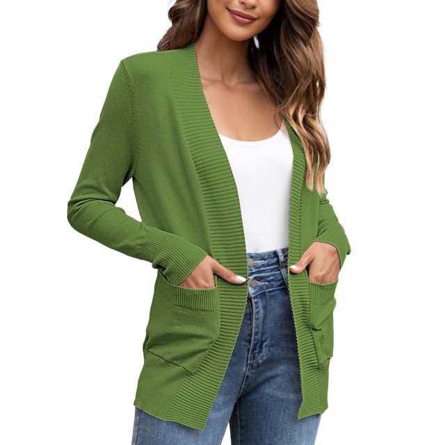 HKEDES Cardigan pour Femmes Cardigan Léger Décontracté en Tricot Chandails pour Femmes P-2x