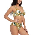 thumbnail image 2 of Rocae Yellow Tulips for Bikini Set for Women Two Piece Sexy High Swimsuits Split Crossover Bikini Large, 2 of 9