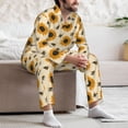 thumbnail image 7 of Salouo Sunflowers And Bee Print Button-Front Long Sleeve Pajama Set for Men, Soft 2Pjs Men's Long Sleeve Sleepwear-XX-Large, 7 of 7