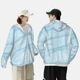 thumbnail image 4 of Kdxio Light Blue Marble Print Women Men Sun Protection UPF 50+ Jackets Zip Up Long Sleeve Hoodie Hiking Lightweight with Pockets, 4 of 7
