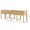 thumbnail image 3 of Outsunny Extra Large Wooden Planter Box with Legs & Drain Holes, Natural, 3 of 10