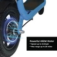 thumbnail image 5 of Dazone Electric Scooter Ebike, 450W 36V 12.5 Miles Long-range Battery Foldable Easy Carry Portable Design, Adult Electric Bicycle Scooter Up to 15.5 mph Commuter Scooter, 12 in Tires Off-Road, Blue, 5 of 9