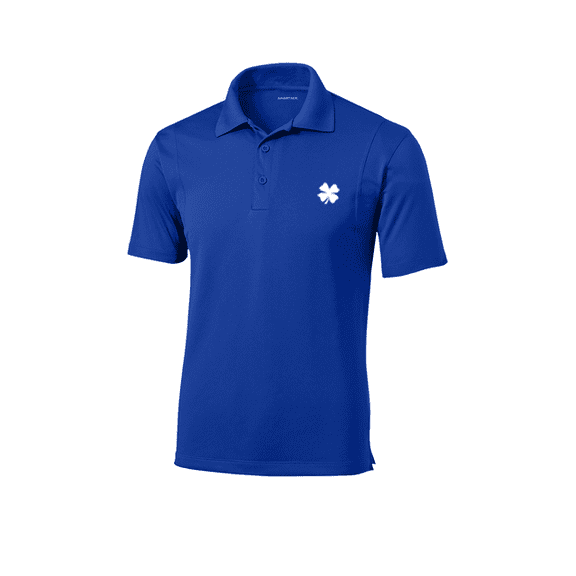 Trenz Shirt Company Mens Clover Crest Embroidered Golf Polo-Royal-medium