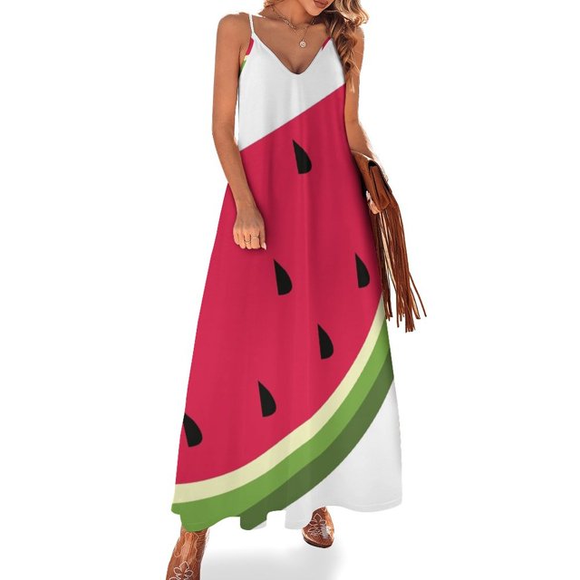Vestido sin mangas con diseño de sandía, vestido de noche para mujer 2024, vestidos estilo coreano