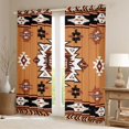 thumbnail image 2 of Homewish Rustic Western Aztec Black Out Curtains,Ancient Boho Tribal Curtains Pack of 2 (42x63 Each),Brown Beige Black Bedroom Curtains For Men Women,Breathable Home Decor, 2 of 6