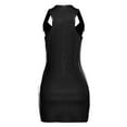 thumbnail image 5 of Hontri Women's Casual Dress Women's Summer Sexy V Neck Pu Bright Face Slimming Collection Fanny Pack Hip Suspender Dress Cocktail Party Dress Black S, 5 of 5