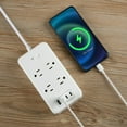 thumbnail image 1 of US Specification Socket Plug, Household Power Strip, Multifunctional Ports, 4 AC Outlets, USB & Type-C, Overload Protection, 1.8M Cord, Multiple Security Certificates, For Home/Office, 1 of 8