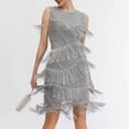 thumbnail image 6 of Women's Sequin Evening Gown 1920s Vintage Gatsby-Style Beaded Fringe Tank Evening Dress, 6 of 6