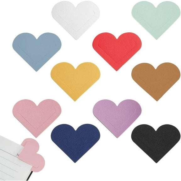 30Pcs Leather Heart Bookmarks 10 Colors Cute Corner Page Leather Bookmark for Book Lovers Book Accessories Handmade Gifts for Teacher Students School Office Home Supplies diy