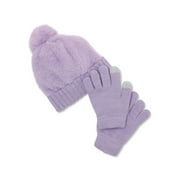 Wonder Nation Girls Beanie and Gloves Set, 2-Piece, One Size Fits Most