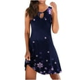 thumbnail image 1 of Samickarr Summer Dresses For Women 2023 Tank Tunic Dress Swing Flowy Sundresses Crewneck Shirt Dresses Sleeveless Floral Print Hollow Out Mini Dresses Loose Casual Dresses Beach Dress For Women, 1 of 4
