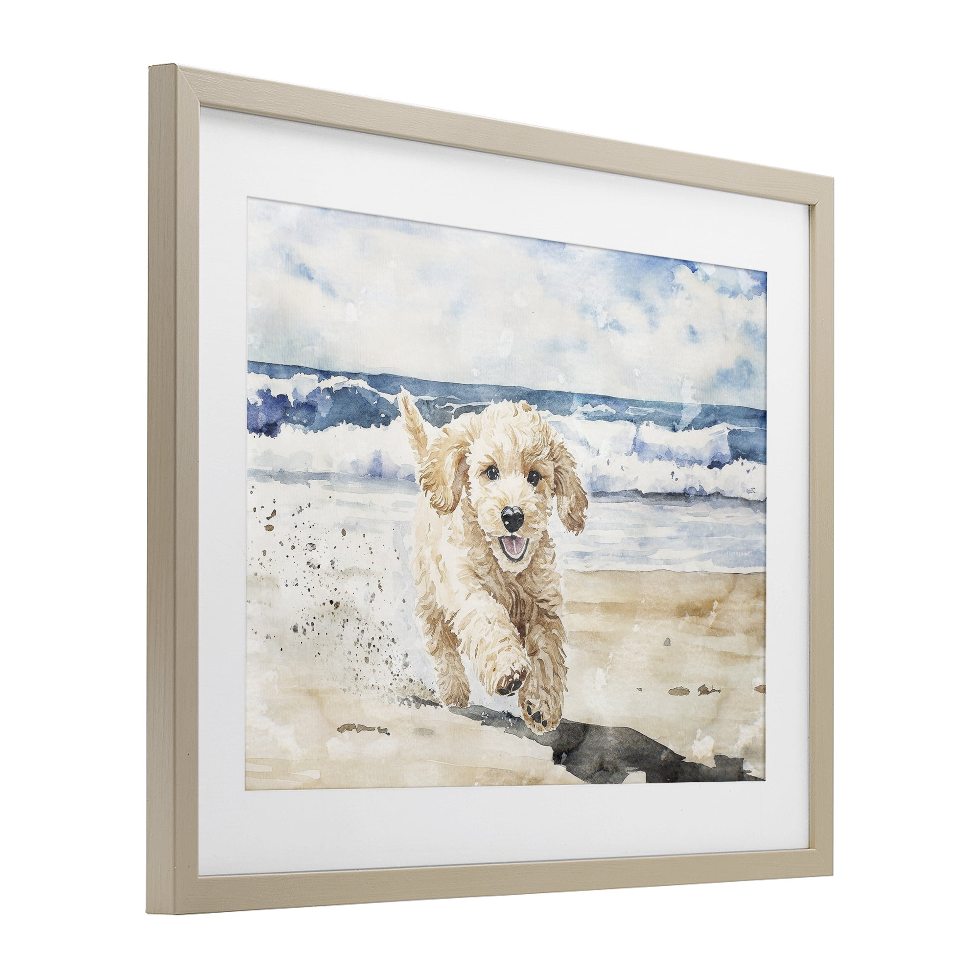 Stupell Industries Ocean's Best Friend Pup Birch Framed Print Under Glass, design by Svetlana Aleynikova