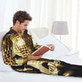 thumbnail image 6 of Hirioo 2025 New Year 3 for Men's Pajama Sets 2 Piece Pjs Men's Long-Sleeved Pajama Set Button Down Sleepwear,S-XXL-XX-Large, 6 of 7