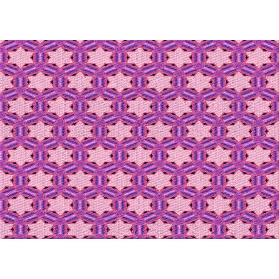 Ahgly Company Indoor Rectangle Patterned Dimorphotheca Magenta Pink Area Rugs, 8' x 10'