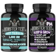 Monster Test Mens Just Tribulus + Monster PM Sleep Aid Testosterone Booster 2pk