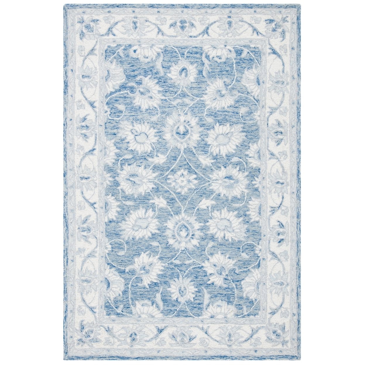 SAFAVIEH Micro-Loop Larry Oriental Area Rug, Blue/Ivory, 3' x 5'