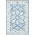 thumbnail image 2 of SAFAVIEH Micro-Loop Larry Floral Bordered Wool Area Rug, Blue/Ivory, 5' x 8', 2 of 10