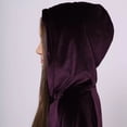 thumbnail image 5 of Girls 2 Piece Velvet Tracksuit for Ages 5‑12, Zip up Hooded Jacket and Elastic Waist Long Pants Soft Velour Outfit for Teen Girls Daily Casual Wear Purple 9-10Years, 5 of 6