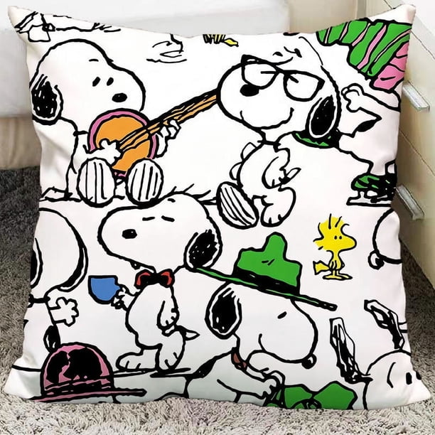 Almohada con estampado de anime de Peanuts, cojín suave con dibujos animados kawaii de Snoopy y Charlie Brown, cojín decorativo para sofá, silla, cama de coche