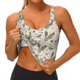 thumbnail image 3 of Gukieu Halloween Cactus Print Women's Sports Vest, Low-neck U-shaped Removable Pad Sports Bra for Yoga, Exercise, Dance-XX-Large, 3 of 8