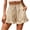 Beige, variant on QENGING Clothes Women's Short Casual with Pockets Drawstring Printed Ruffles Biker Shorts Casual