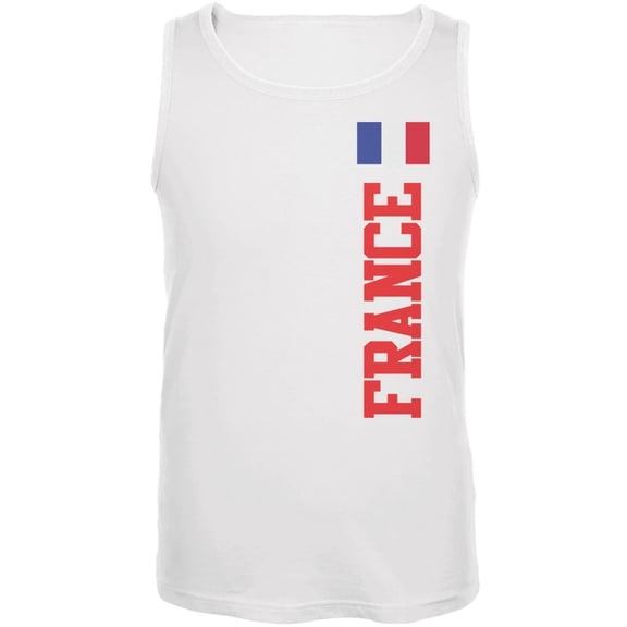 World Cup France White Adult Tank Top - 4X-Large