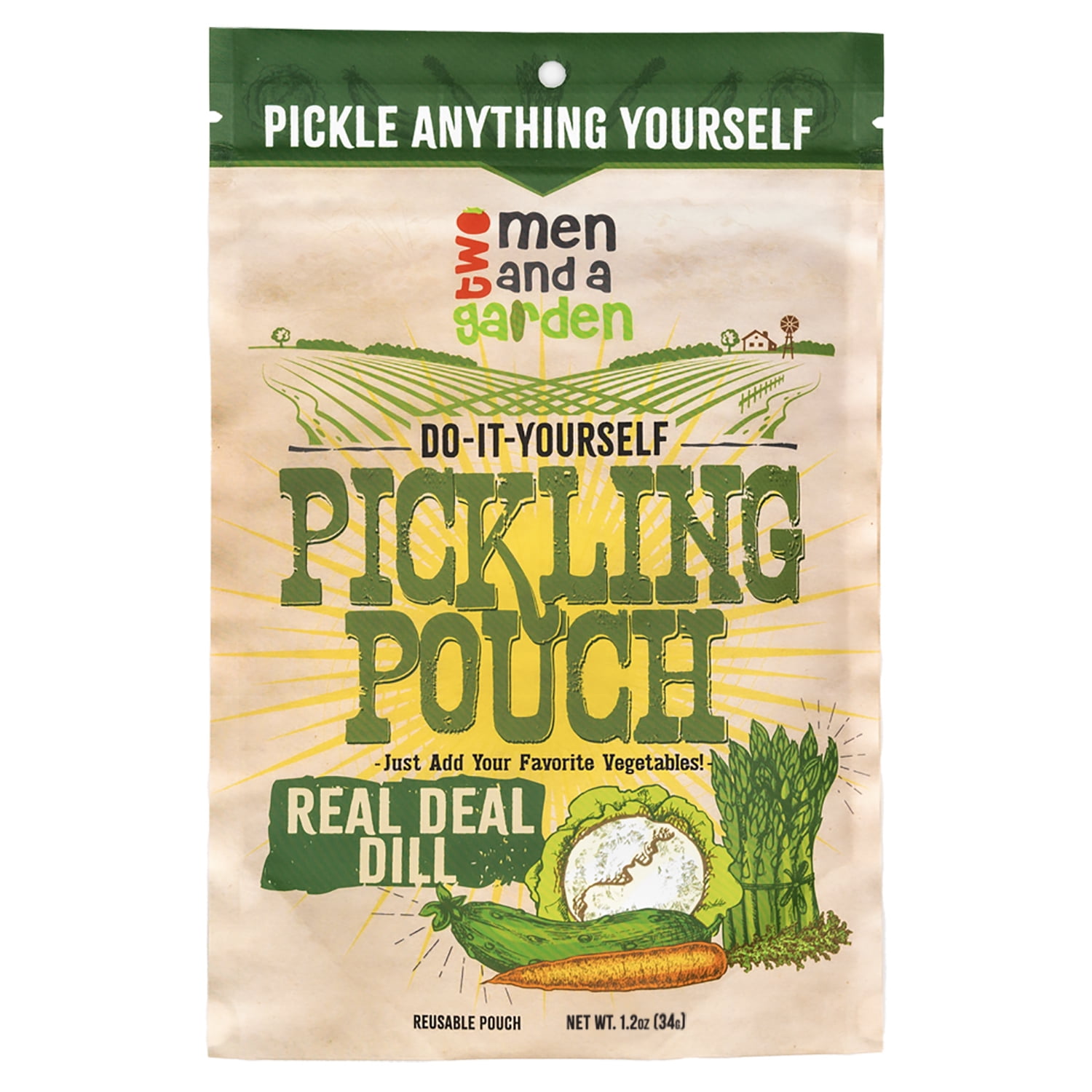 (3 pack) Two Men and a Garden Real Deal Dill Pickling Pouch, 1.2oz Single Count, No Allergens