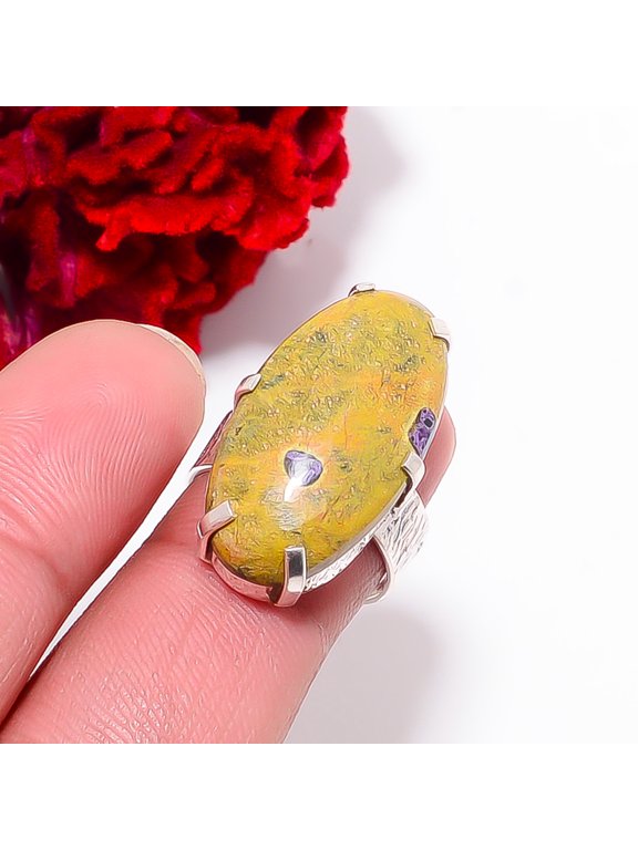 Atlantisite - Tasmania Gemstone 925 Sterling Silver Ring S.6.5 R9774, Christmas Gift