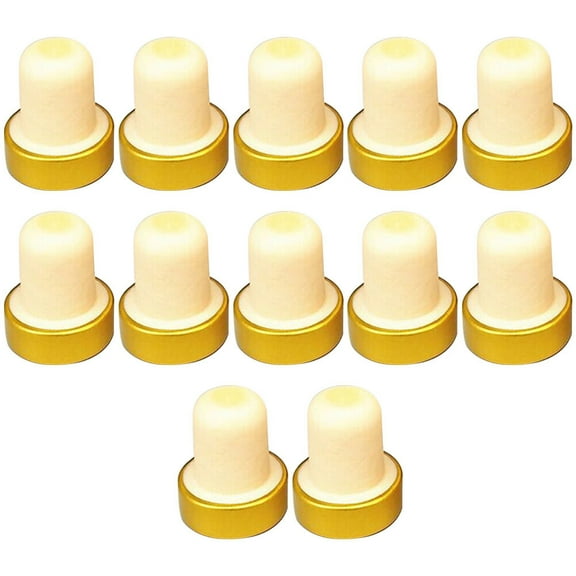 Raindrops Wine Bottle Corks with Assorted Color Aluminum and Wood Stoppers for Home Use 12 Pieces