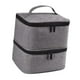 thumbnail image 2 of Estuche organizador de esmaltes de uñas, bolsa de transporte de doble capa con asa Gris, 2 of 9