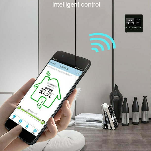 Carevas Programmable Smart Wall Thermostat NTC Sensor LCD Display Touch  Button Water Heating Warm Floor Underfloor Digital Thermoregulator  Temperature