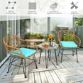 thumbnail image 7 of Canddidliike 3 Pieces Rattan Furniture Set, Outdoor Patio Furniture Set with Cushioned Chair Table-Turquoise, 7 of 7