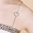 thumbnail image 4 of Dual-Chain Decorative Bra Straps Bling Crystal Rhinestone Adjustable Removable Fancy Bra Strap Replacement For Bra Tops Dress (Heart), 4 of 6