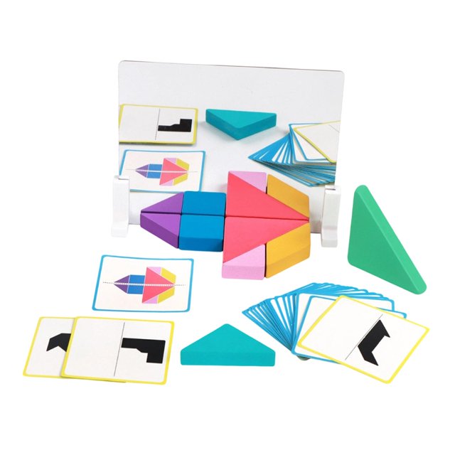 Rompecabezas Tangram de viaje para niños, juguete educativo para entrenar el pensamiento, desafío de coeficiente intelectual, rompecabezas de madera,