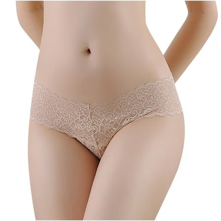 

Lace Cheeky Panty for Women See Through Bikini Underwear T Back Hipster Thong Ultra-soft Low Rise Underpants