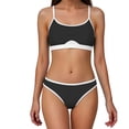 thumbnail image 2 of Women's Low Waisted Bikini Ribbed Two Piece Swimsuit Color Block Bathing Suit Women's Sports Bikini Set With Adjustable Shoulder Straps, 2 of 9