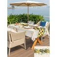 thumbnail image 4 of Outdoor Tablecloth with Umbrella Hole and Zipper, Bee Love Rectangle Table Cloth 60x84 Inch Waterproof Tablecloth, Daisy Eucalyptus Leaves Linen Rustic Beige Picnic Table Cover for Patio Camping, 4 of 7