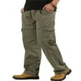 thumbnail image 1 of Mens Loose Fit Straight Leg Cargo Pants  Lightweight Elastic Waist Solid Color Straight Leg Work Pants, 1 of 6