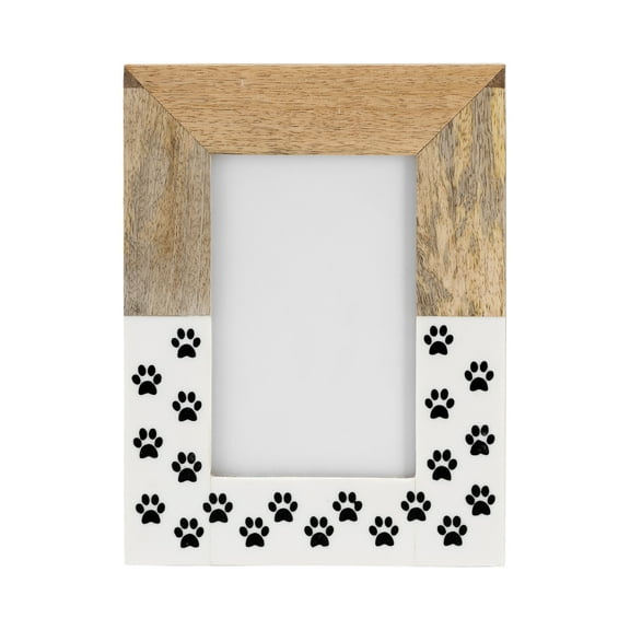 Sagebrook Home Picture Frame, Rustic Charm, Paw Print Design