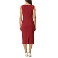 thumbnail image 3 of INSPIRE CHIC Women's Boat Neck Sleeveless Midi Formal Mother's Day Dress Red M, 3 of 5