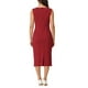 thumbnail image 3 of Vestido formal midi sin mangas de cuello barco para mujer INSPIRE CHIC rojo M, 3 of 5